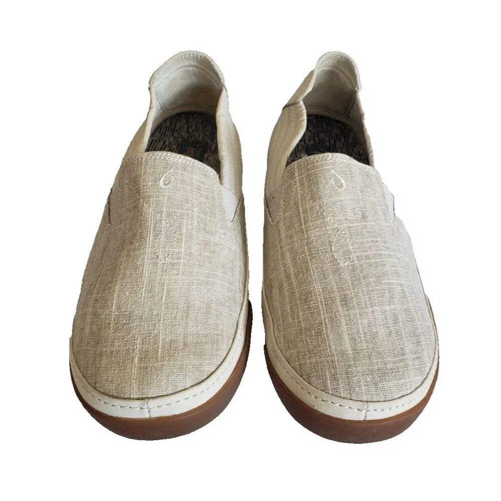 OluKai Lanai Men's Size 11 Beige Tan Slip On Casual Shoes Comfort Loafer